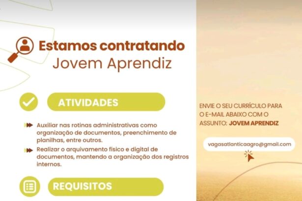Vaga para Jovem Aprendiz
