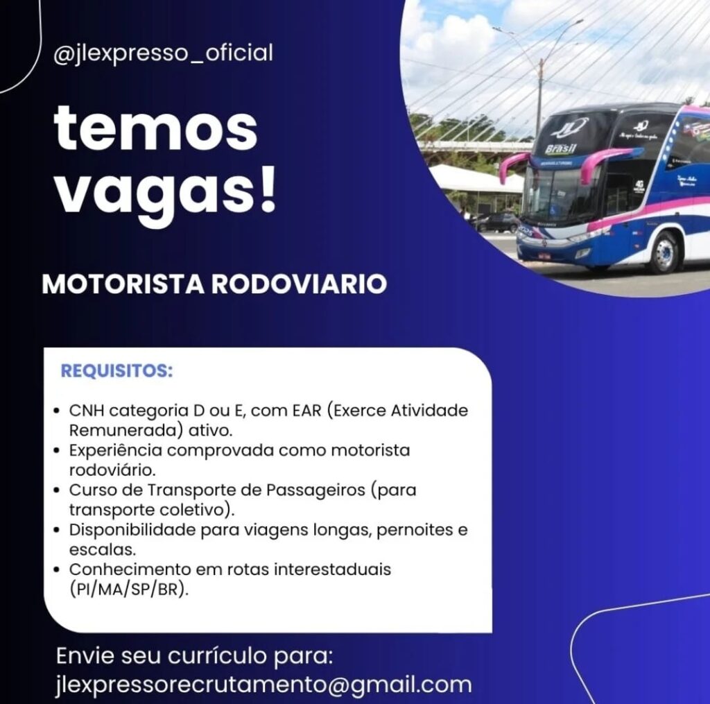 Vaga para Motorista Rodoviário