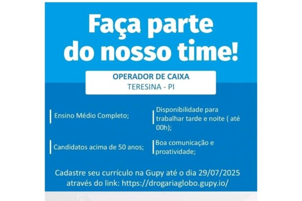 Vaga para Operador de Caixa