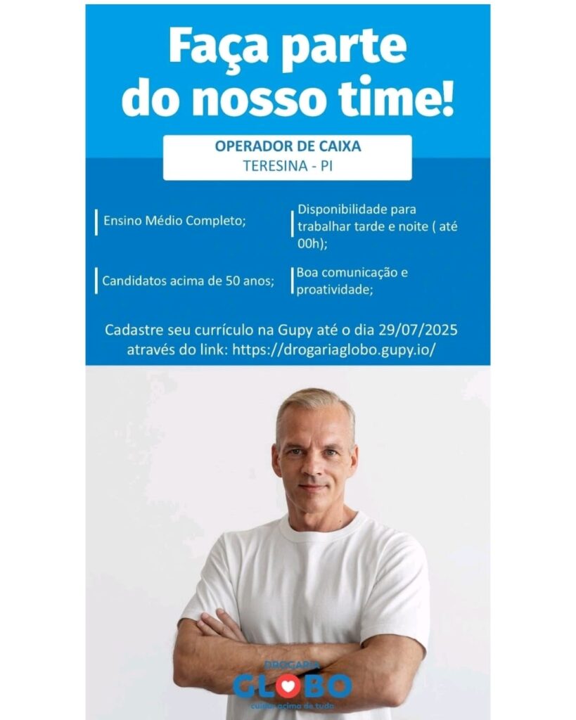 Vaga para Operador de Caixa