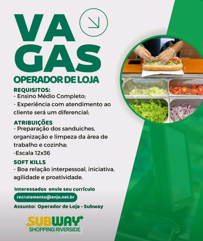 Vaga para Operador de Loja