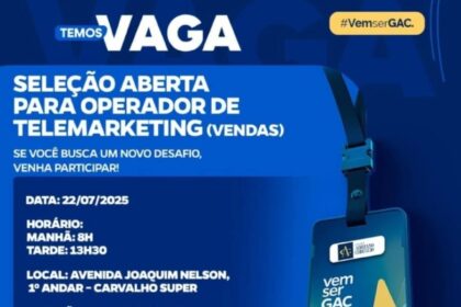 Vaga para Operador de Telemarketing