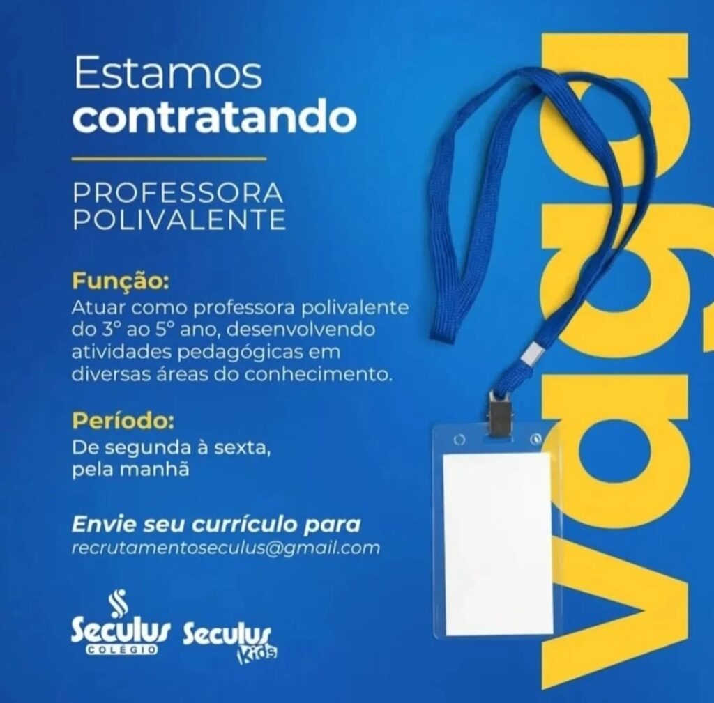 Vaga para Professora Polivalente