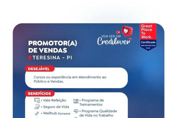 Vaga para Promotor(a) de Vendas