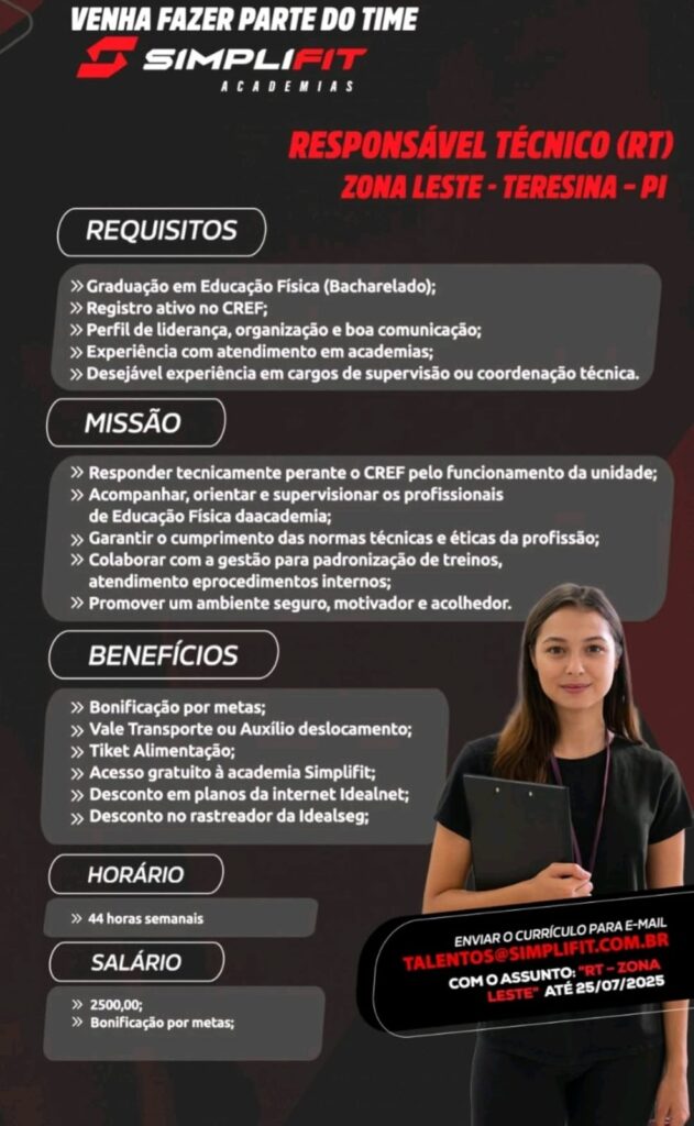Vaga para Responsável Técnico