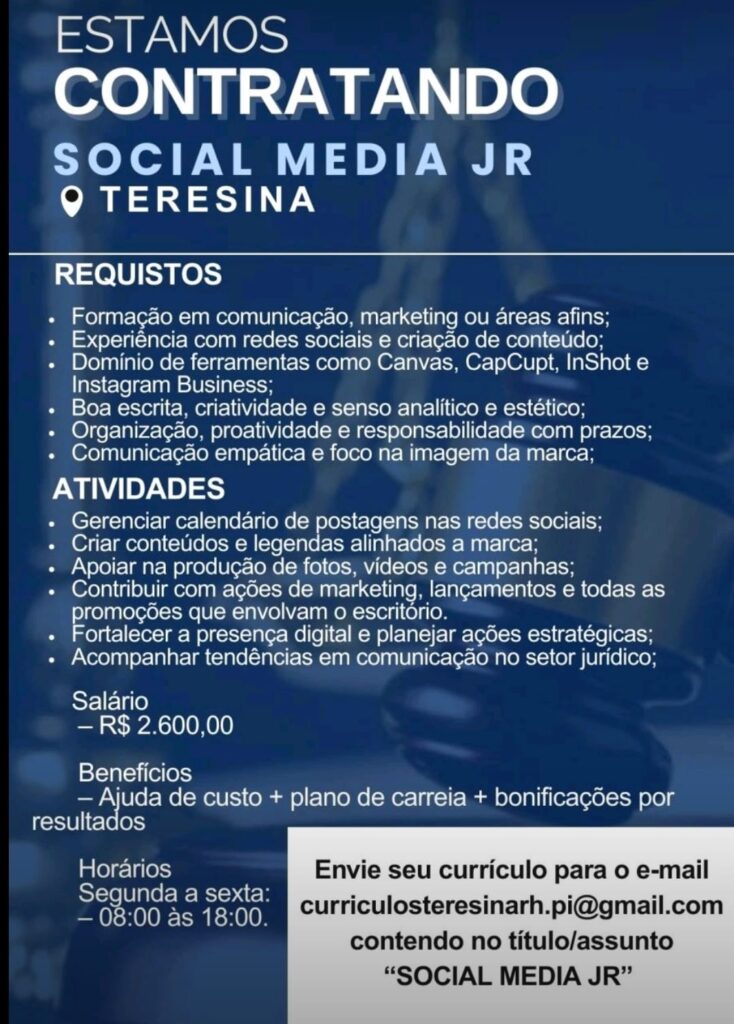 Vaga para Social Media Jr