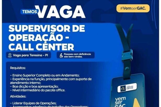 Vaga para Supervisor de Operação (Call Center)