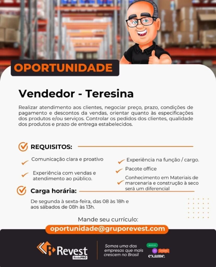 Vaga para Vendedor
