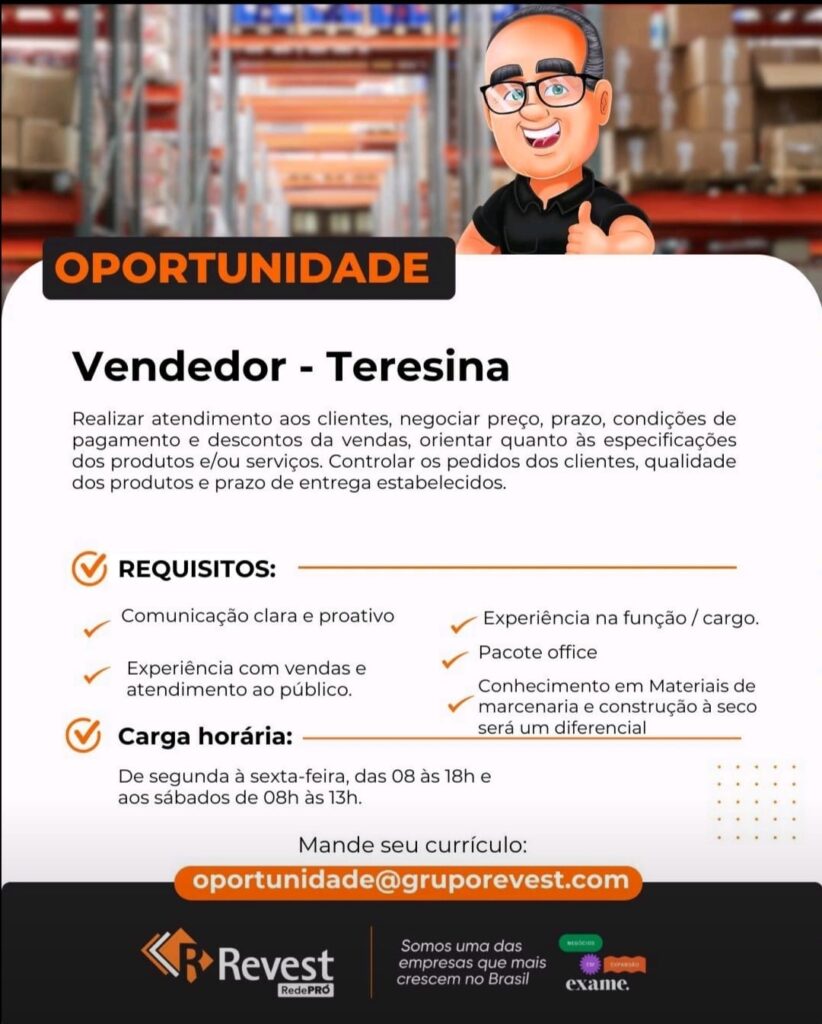 Vaga para Vendedor
