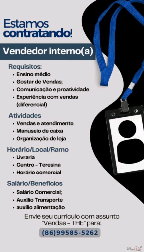 Vaga para Vendedor Interno(a)