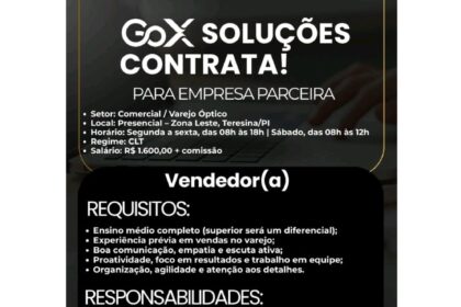 Vaga para Vendedor(a)