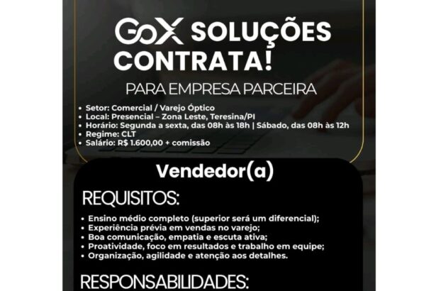 Vaga para Vendedor(a)