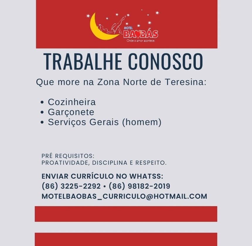 Vagas para Cozinheira, Garçonete e Serviços Gerais