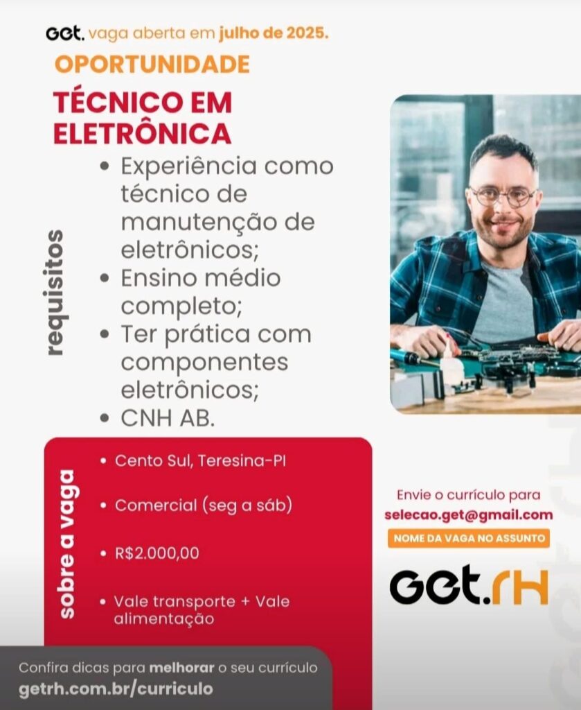 Vaga para Técnico em Eletrônica
