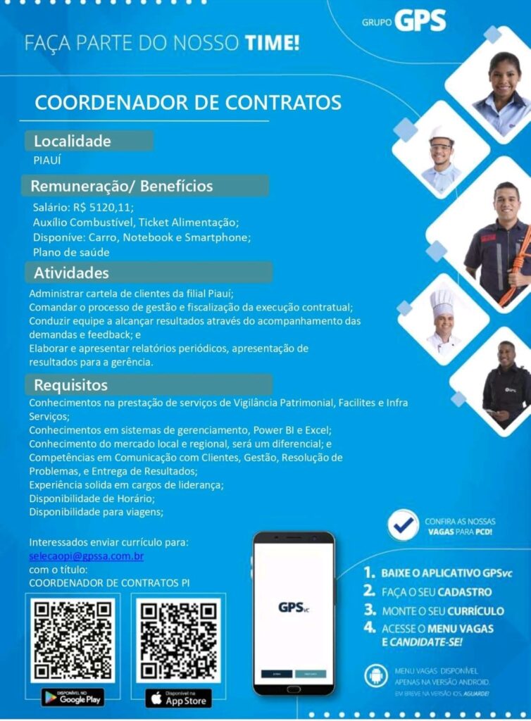 Vaga para Coordenador de Contratos