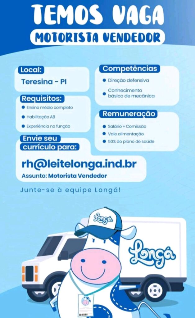 Vaga para Motorista Vendedor