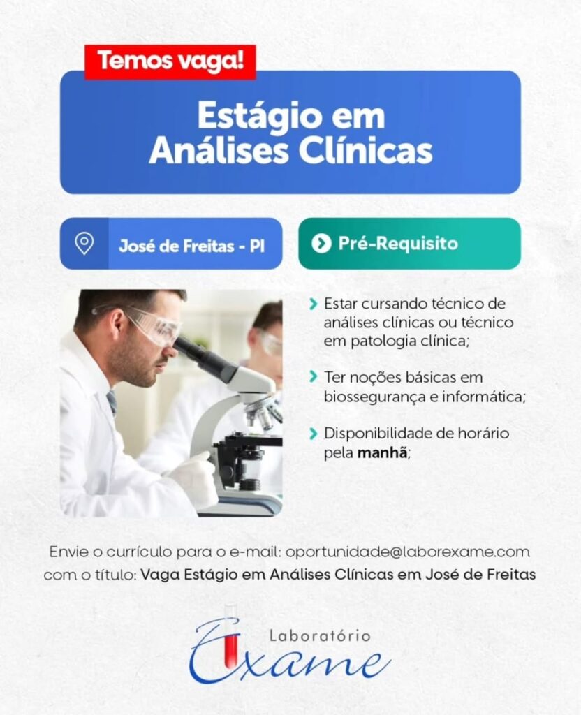 Vaga de Estágio para Análises Clínicas