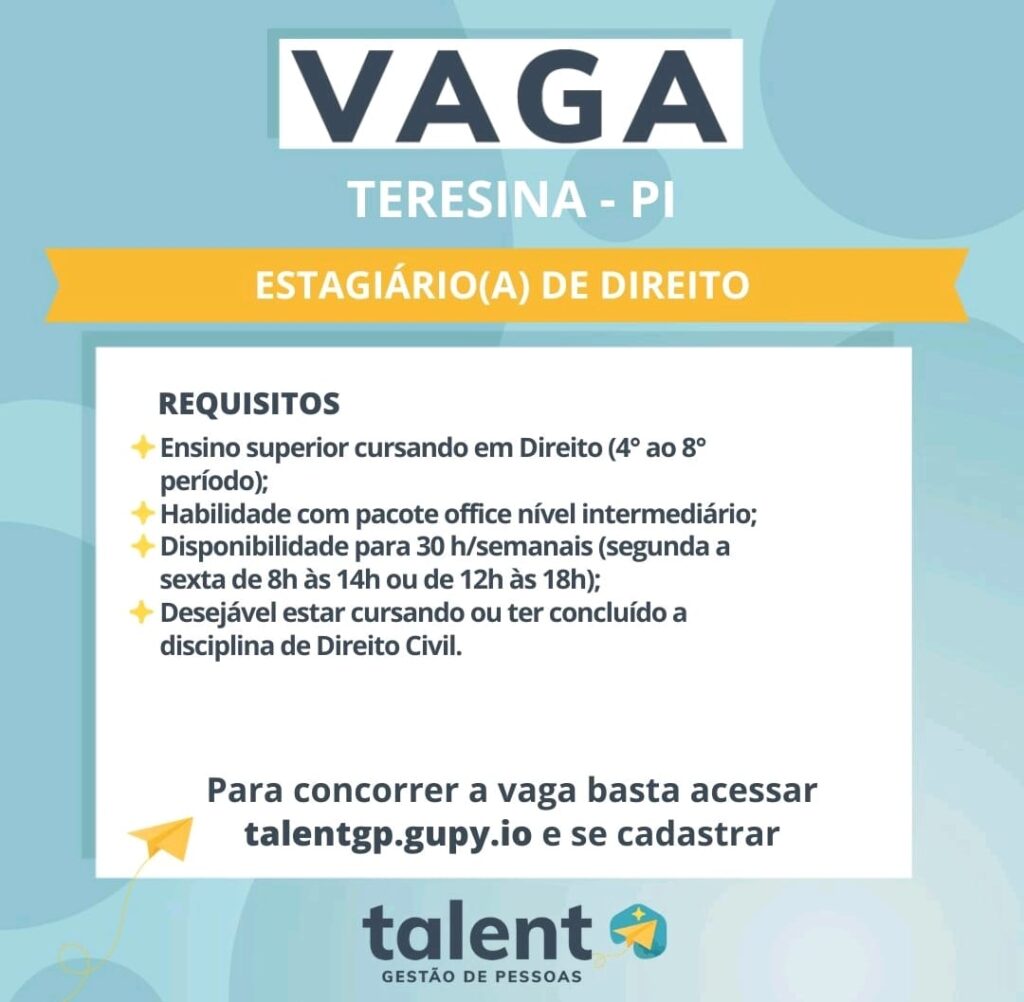 Vaga de Estágio para Direito