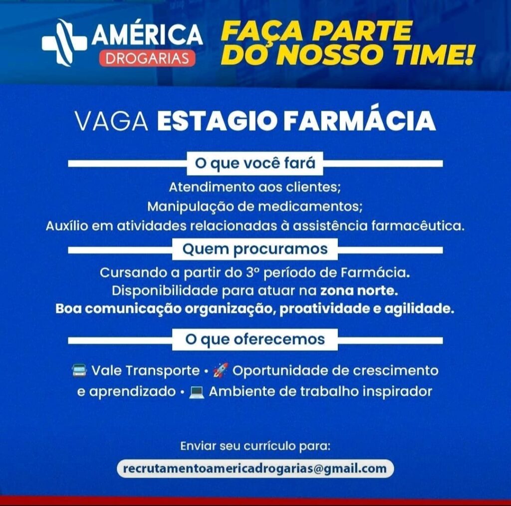 Vaga de Estágio para Farmácia