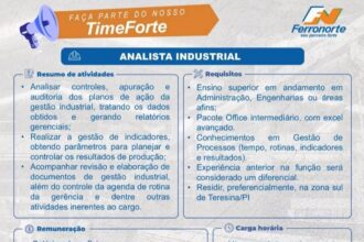 Vaga para Analista Industrial