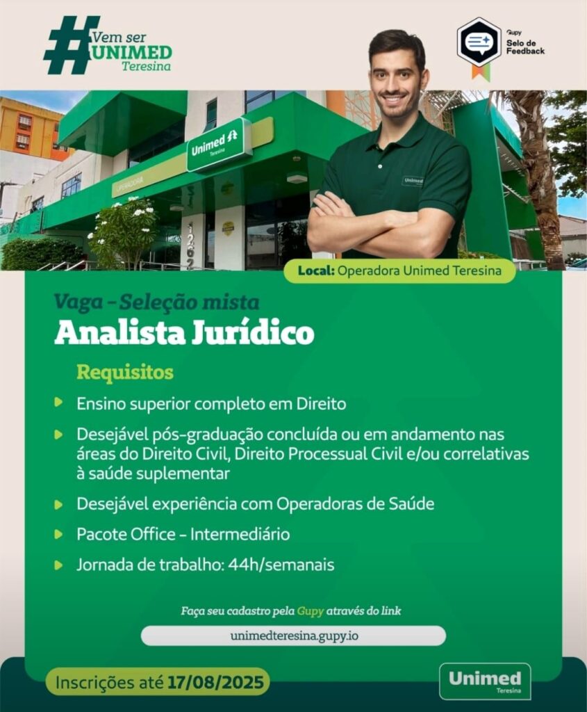 Vaga para Analista Jurídico