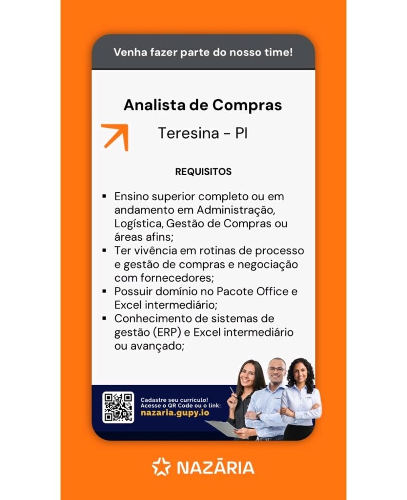 Vaga para Analista de Compras