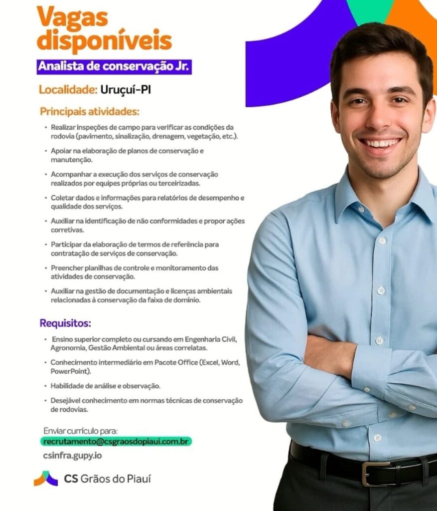 Vaga para Analista de Conservação JR