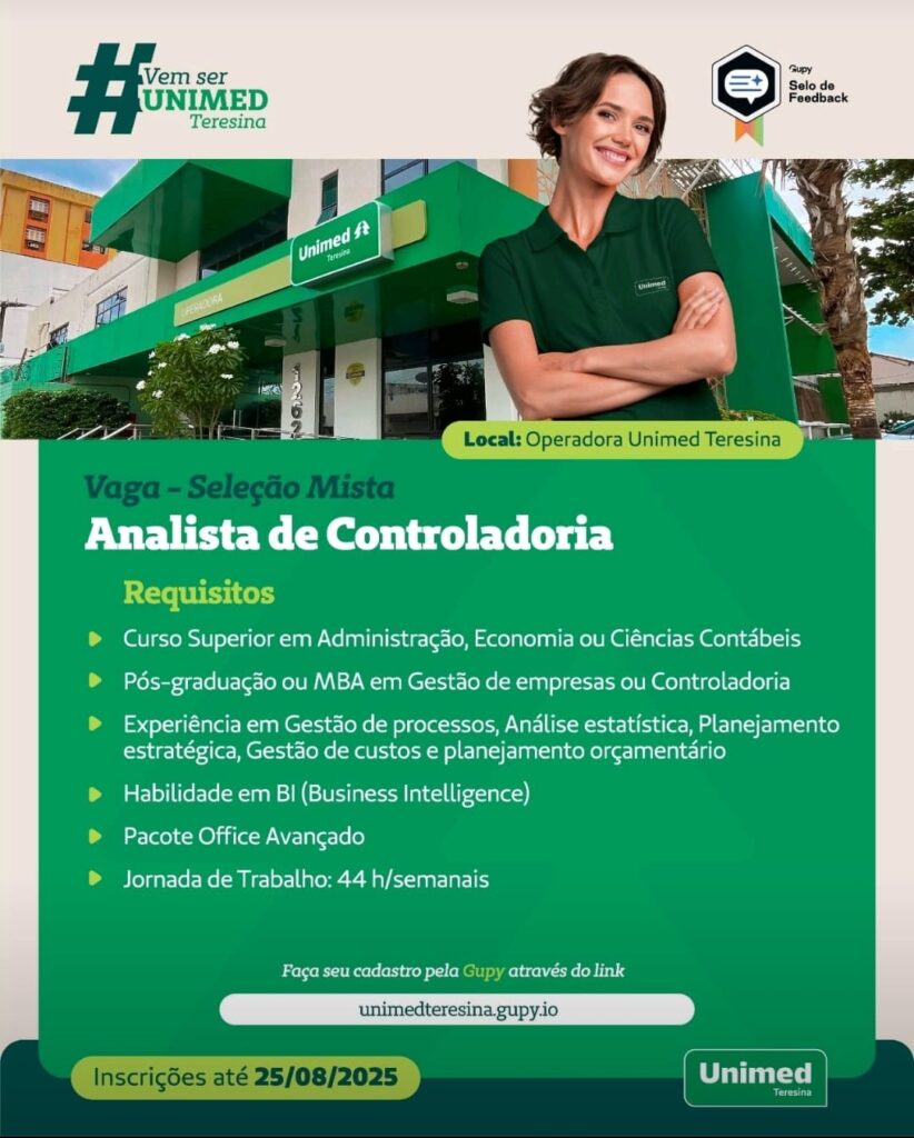 Vaga para Analista de Controladoria