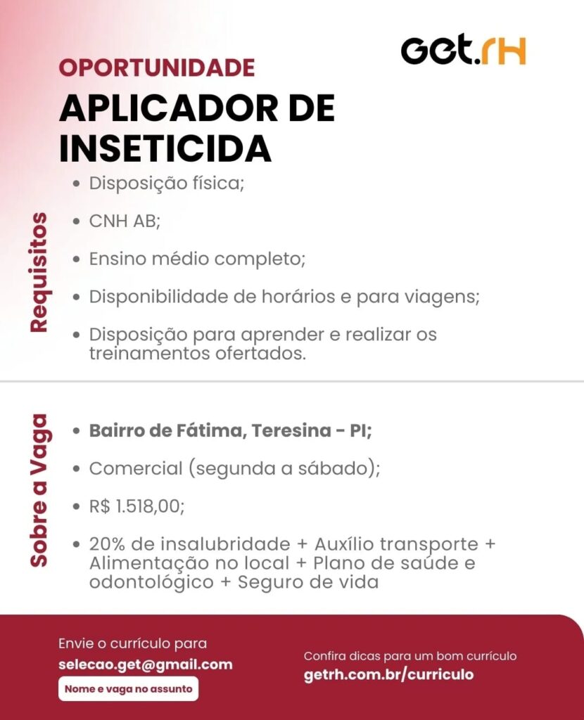 Vaga para Aplicador de Inseticida