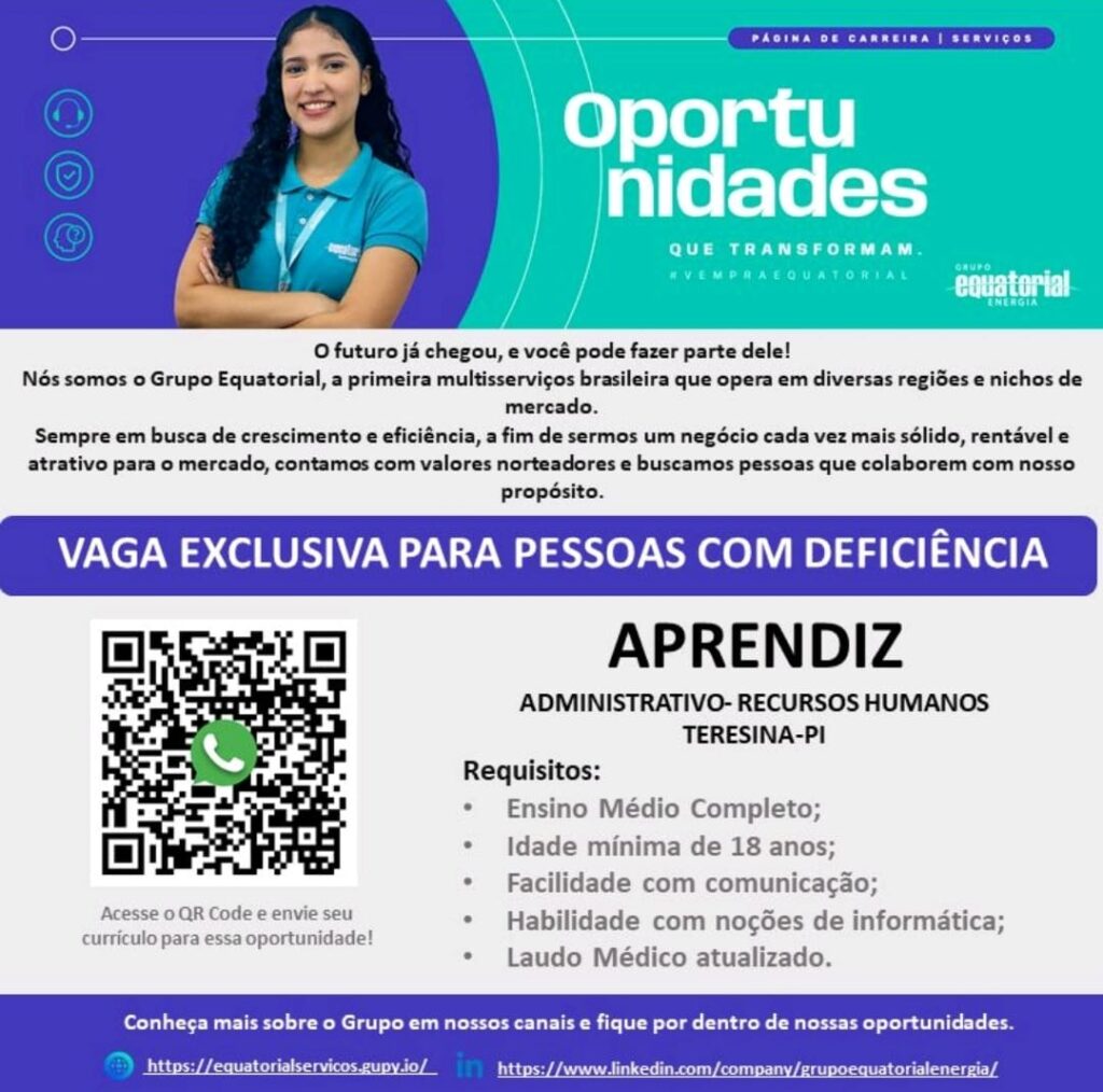 Vaga para Aprendiz (PCD)