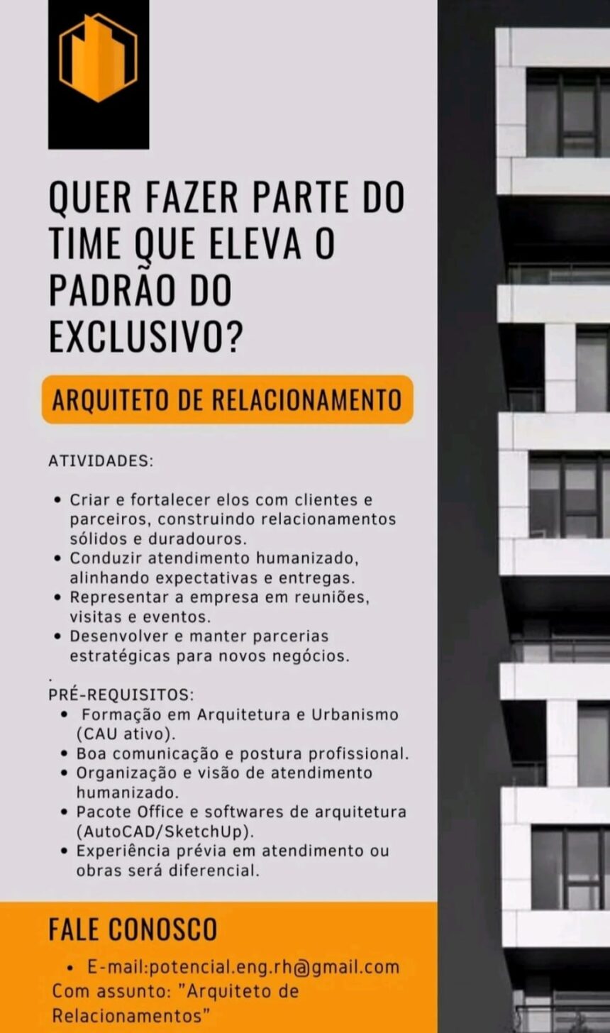 Vaga para Arquiteto de Relacionamento