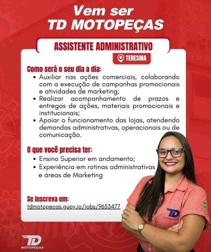 Vaga para Assistente Administrativo