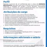 Vaga para Assistente Administrativo