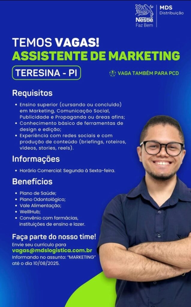 Vaga para Assistente de Marketing