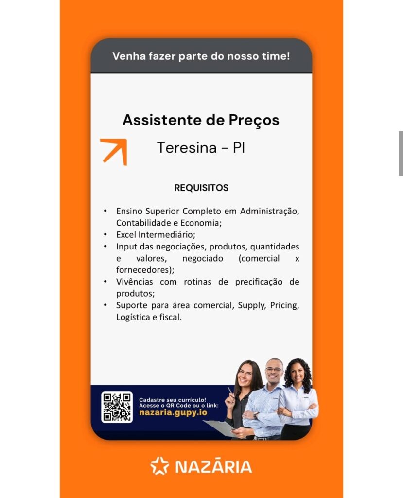 Vaga para Assistente de Preços