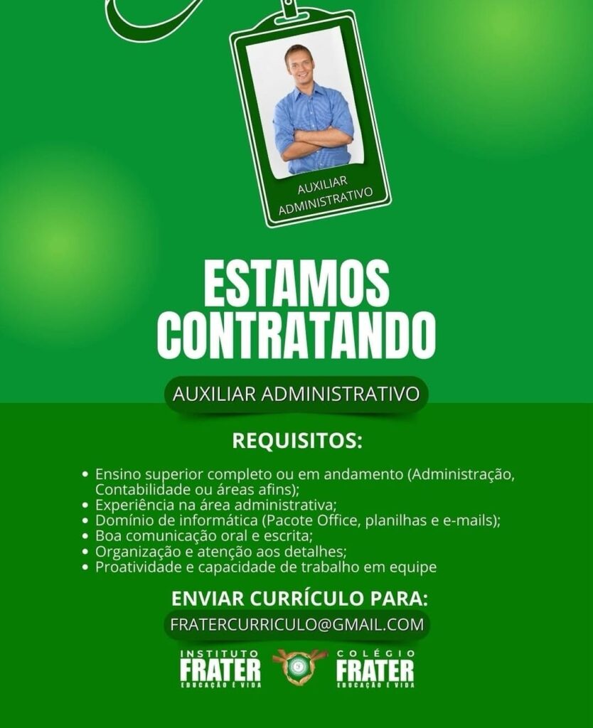 Vaga para Auxiliar Administrativo