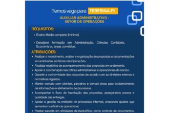 Vaga para Auxiliar Administrativo