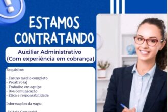 Vaga para Auxiliar Administrativo