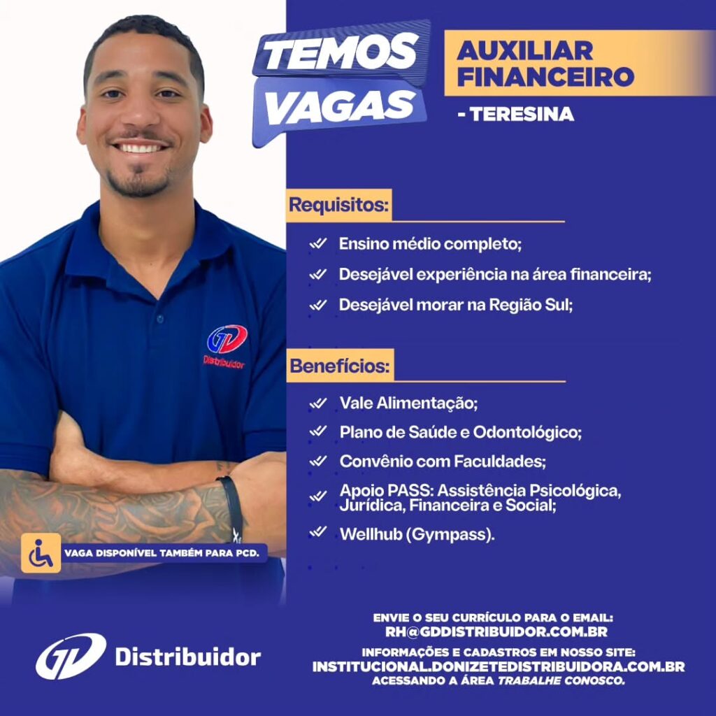 Vaga para Auxiliar Financeiro