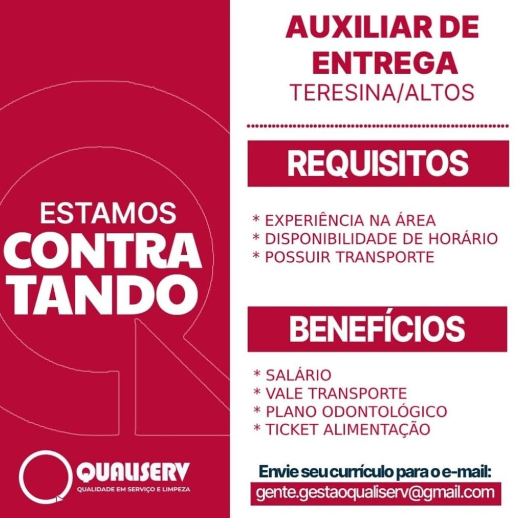 Vaga para Auxiliar de Entrega