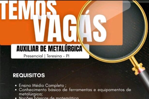 Vaga para Auxiliar de Metalúrgica