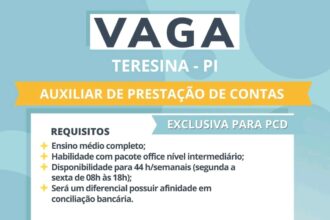Vaga para Auxiliar de Prestação de Contas (PCD)