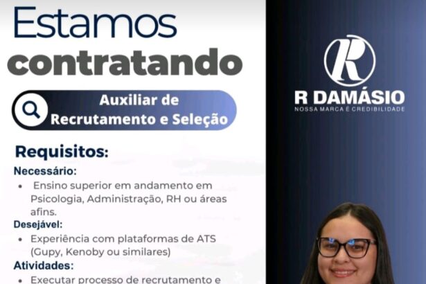 Vaga para Auxiliar de Recrutamento e Seleção