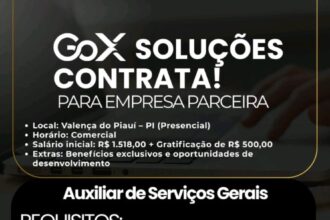 Vaga para Auxiliar de Serviços Gerais