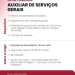 Vaga para Auxiliar de Serviços Gerais