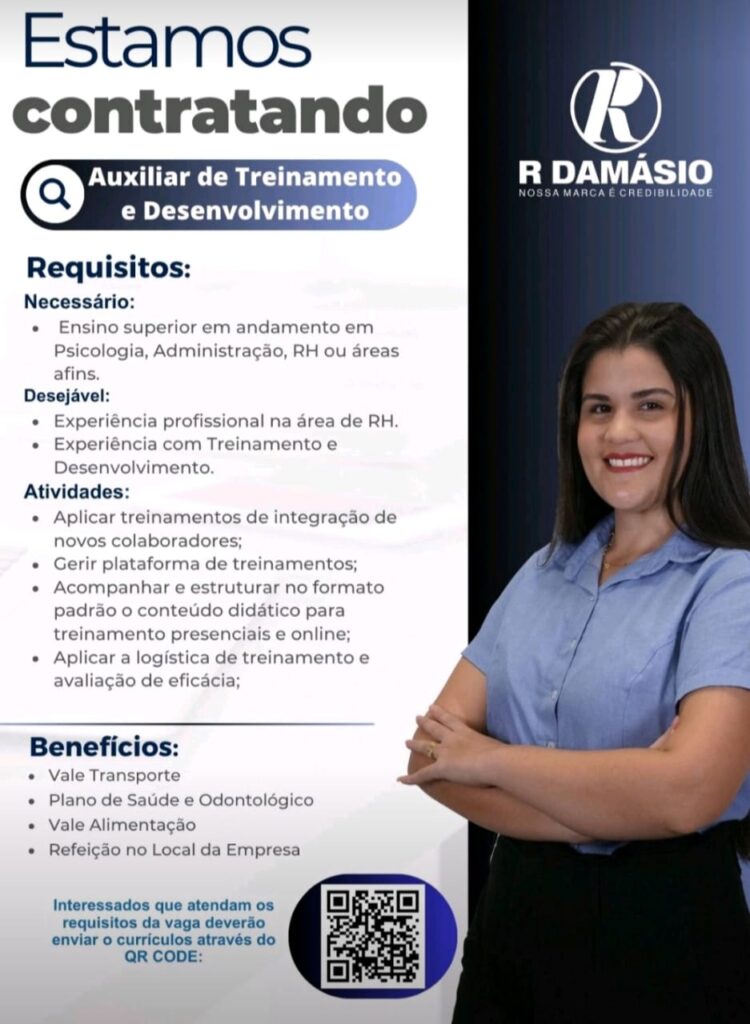 Vaga para Auxiliar de Treinamento e Desenvolvimento
