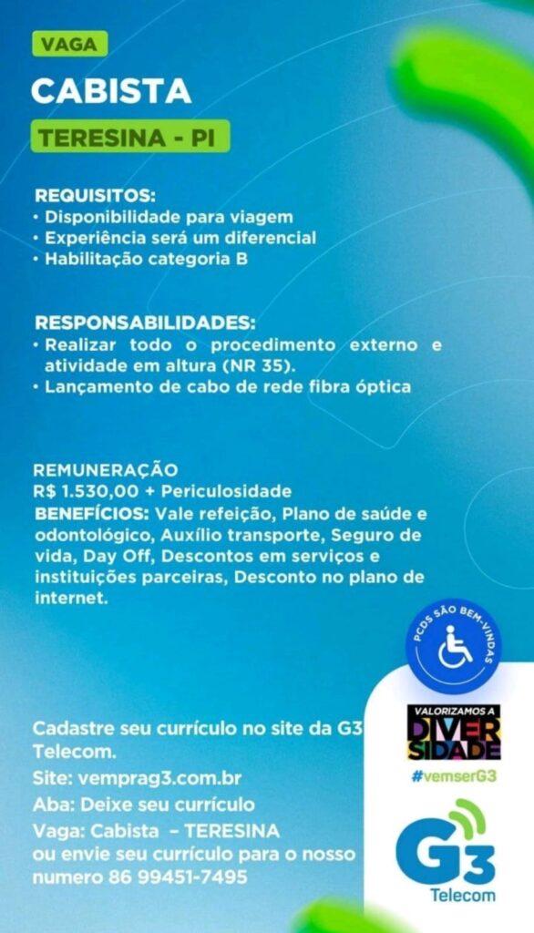 Vaga para Cabista