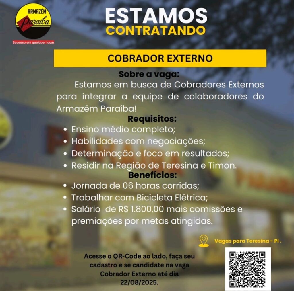 Vaga para Cobrador Externo