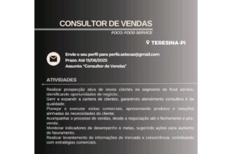 Vaga para Consultor de Vendas