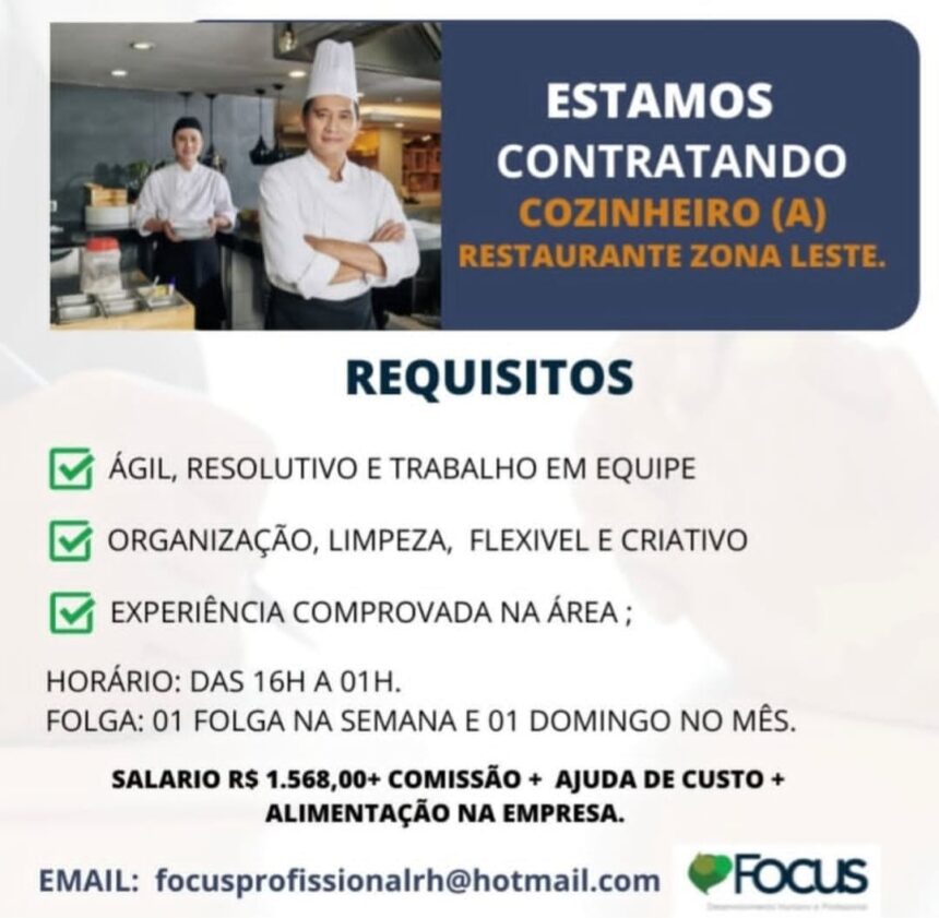 Vaga para Cozinheiro(a)